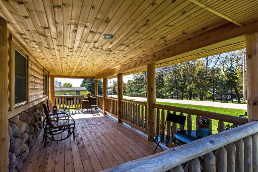 Covered Timber Porch with Cedar Ceiling